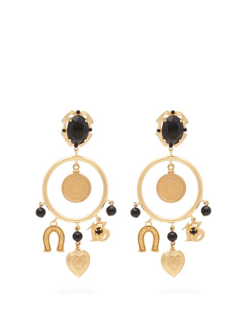 dolce gabbana earrings black woman|dolce and gabbana hoop earrings.